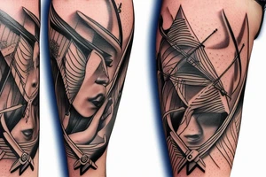 arrow in leg dowakin tattoo idea