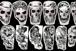 headshot of depressed grim reaper tattoo idea