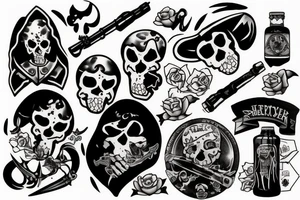 headshot of depressed reaper tattoo idea