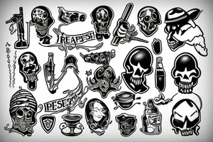 headshot of depressed reaper tattoo idea