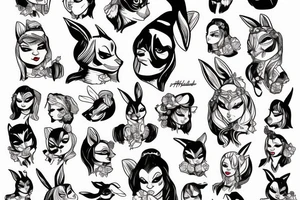 Rabbit Harley Quinn tattoo idea