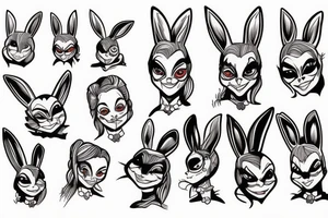 Rabbit Harley Quinn tattoo idea