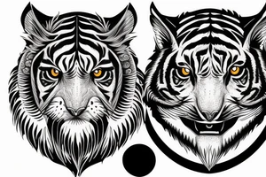 Tiger and owl eyes band tattoo idea