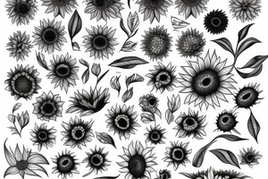 Color sunflower tattoo idea