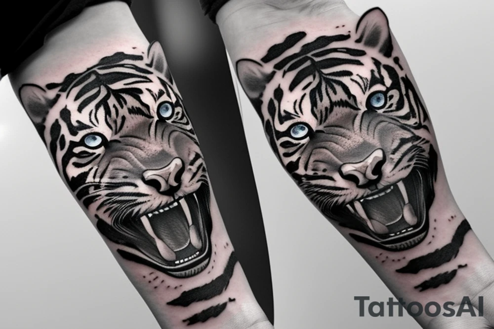 Tiger eyes armband tattoo idea