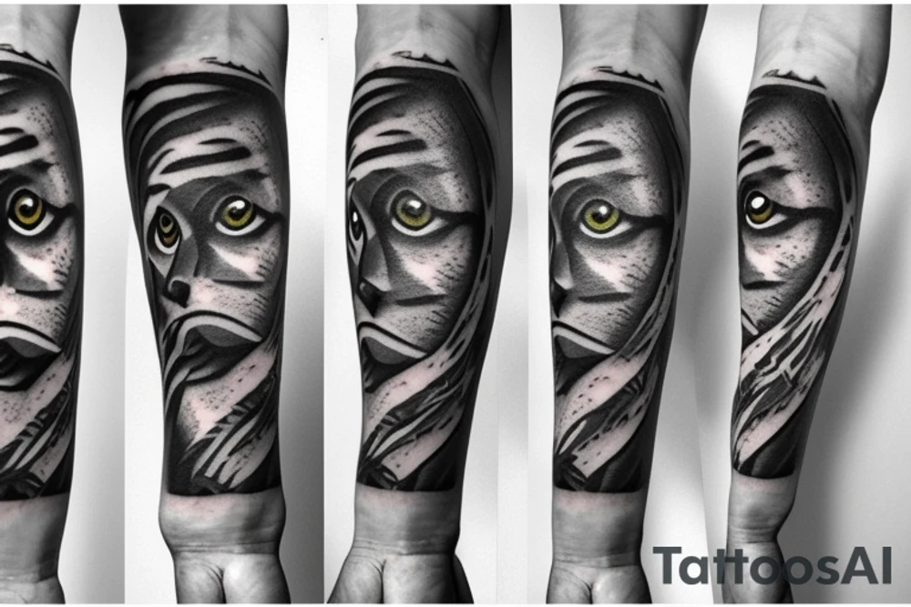 Tiger eyes armband tattoo idea