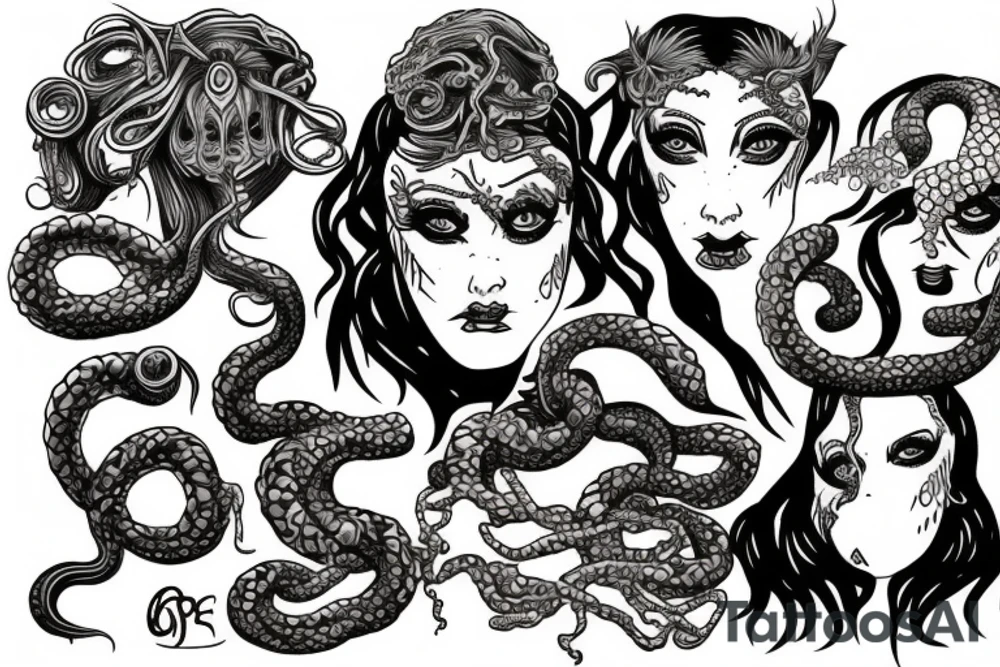Medusa gorgon tattoo idea