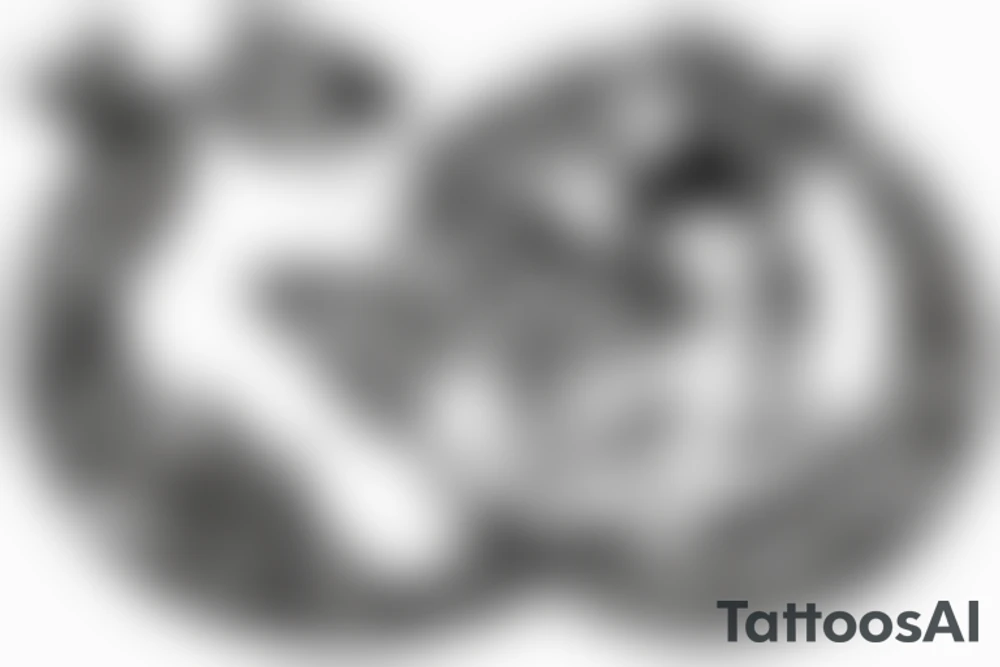Fairy in a moon with a lotus flower, and butterflies tattoo idea