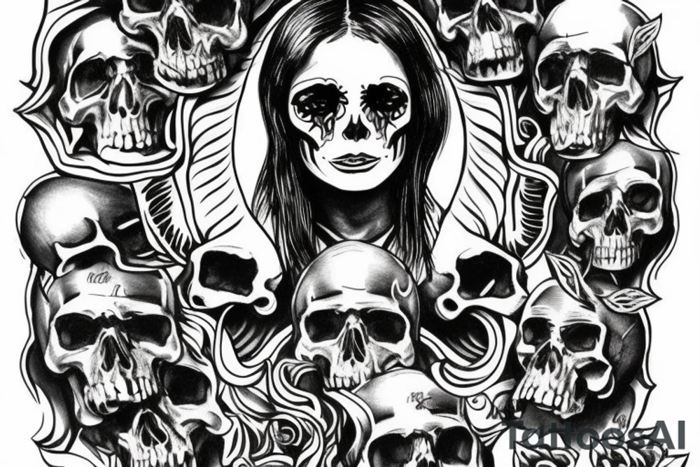 Michael the arch angel and skulls tattoo idea Michael the arch angel and skulls tattoo idea