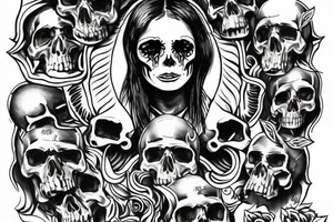 Michael the arch angel and skulls tattoo idea