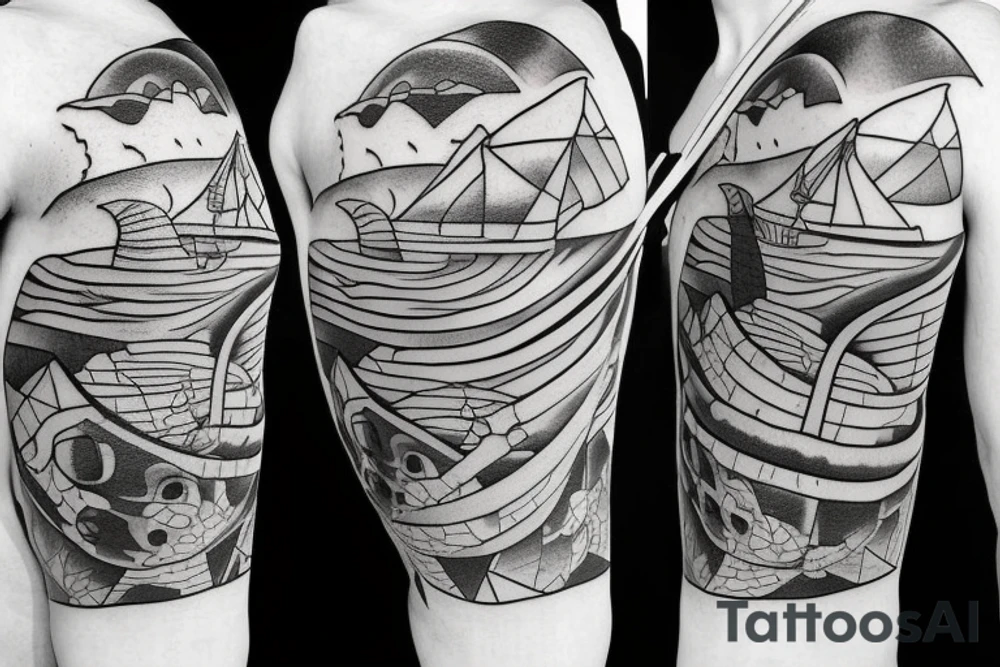 fisherman on the moon tattoo idea