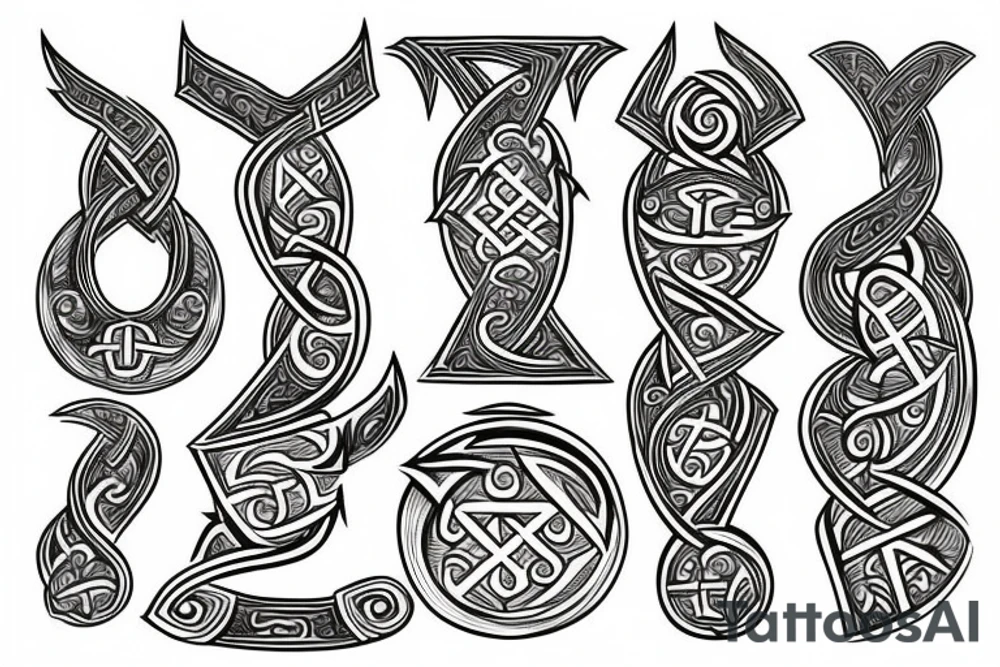 Celtik runes tattoo idea