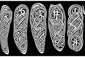 Celtik runes in a chain tattoo idea