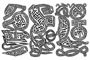 Celtik runes in a chain tattoo idea