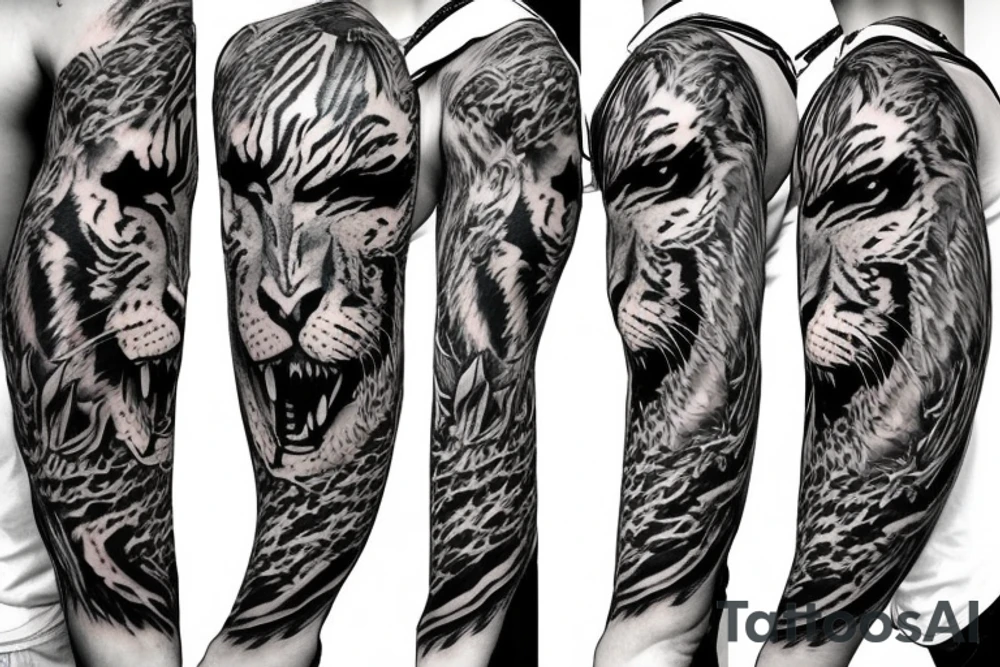 Tiger sword tattoo idea