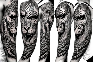 Tiger sword tattoo idea