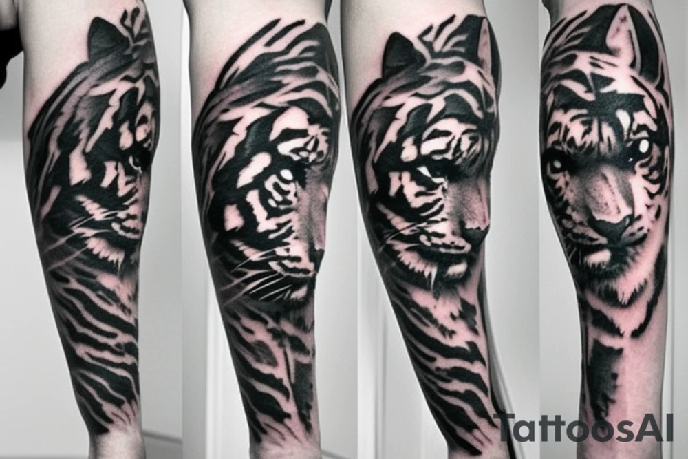 Tiger sword tattoo idea