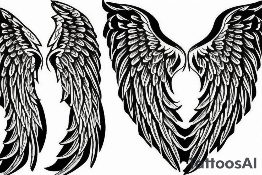 Angel wing sleeve tattoo idea