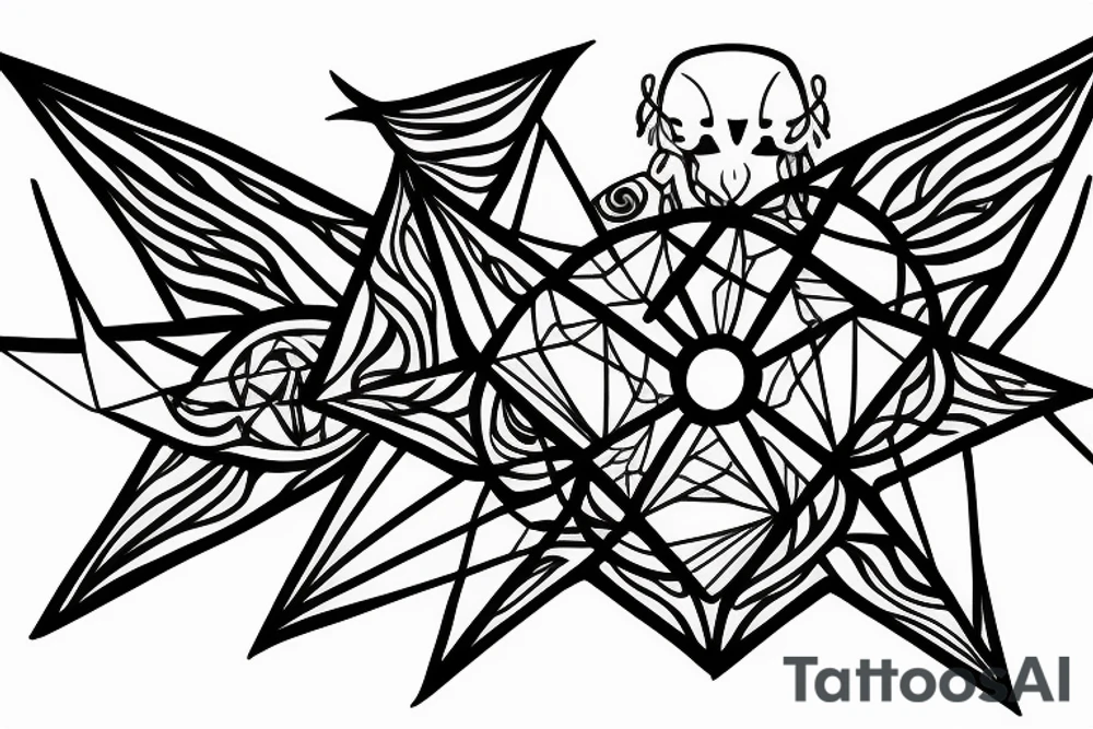Metatron's cube with wings tattoo idea
