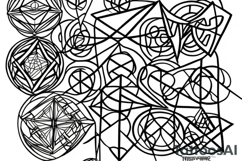 Metatron's cube with wings tattoo idea