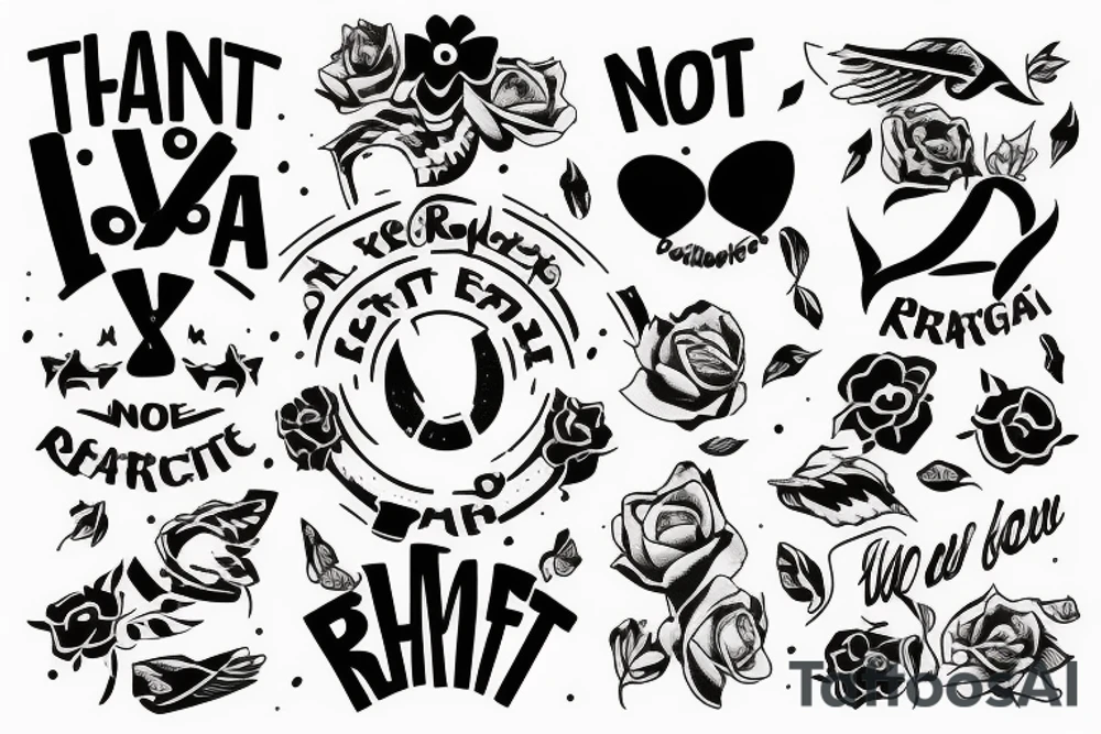text: NO REGRETS tattoo idea