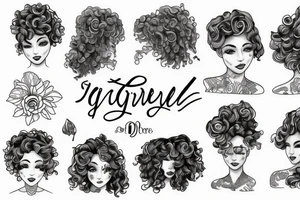 A curly girl tattoo idea