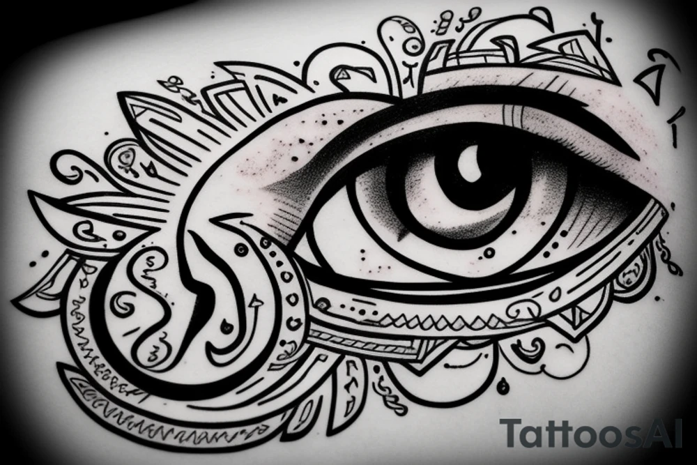 eye of horus with loyalty and confidence tattoo idea