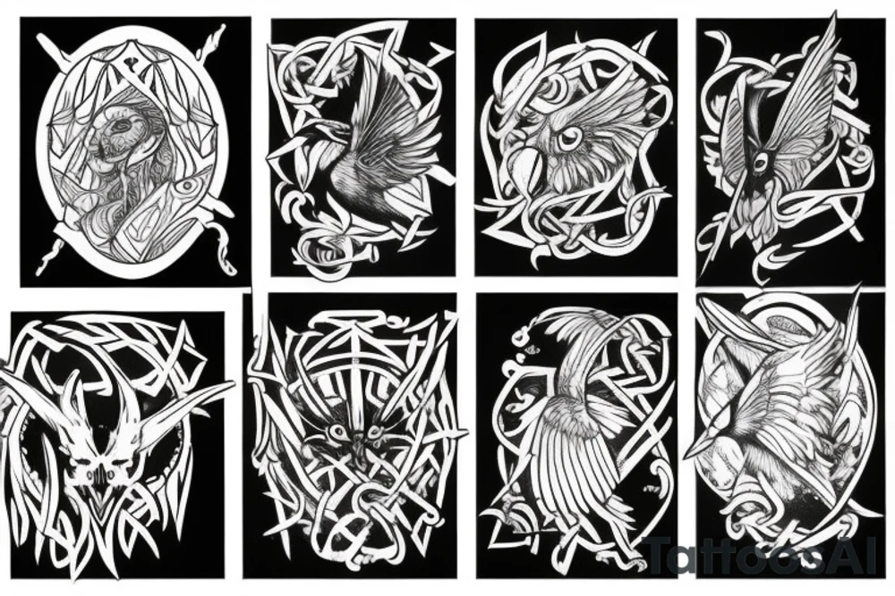 crows of odin tattoo idea
