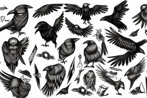 crows of odin tattoo idea