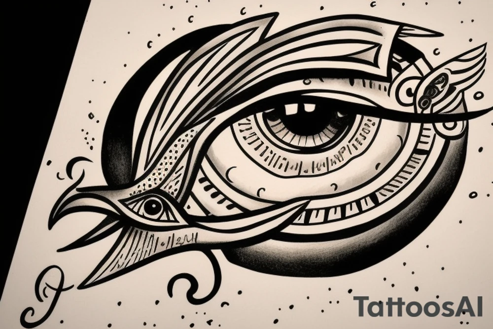 eye of horus and love with loyalty tattoo idea