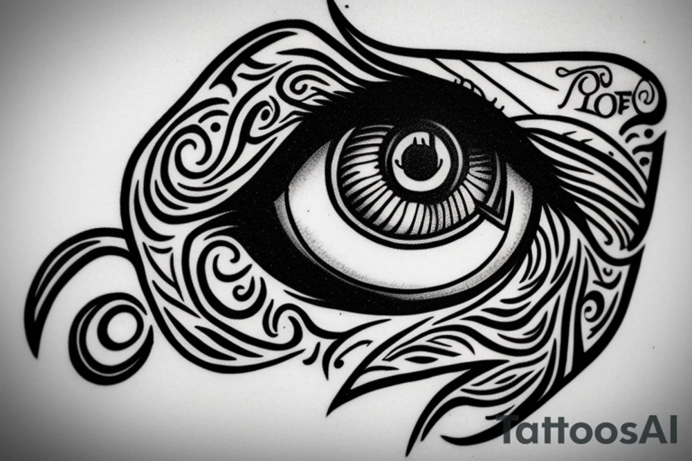 eye of horus and love with loyalty tattoo idea