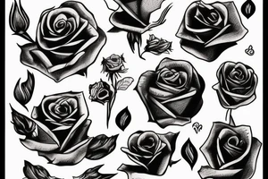 Devils hand holding a black rose tattoo idea