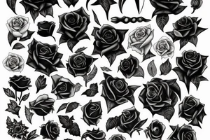 Devils hand holding a black rose tattoo idea