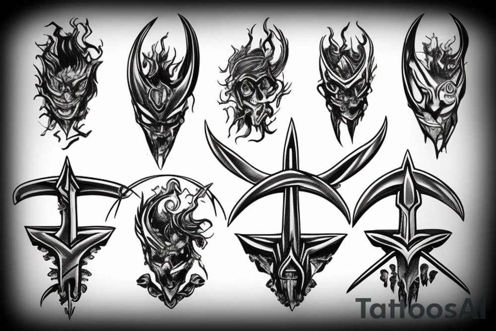 Evil trident tattoo idea