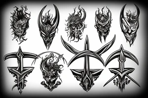 Evil trident tattoo idea