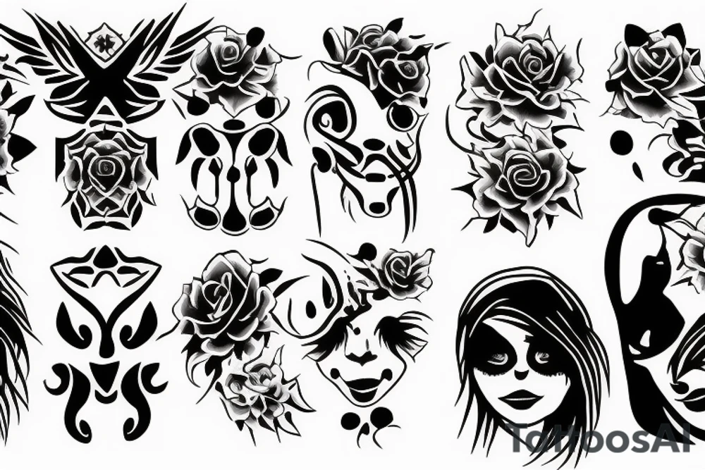Sun with empty eyes tattoo idea