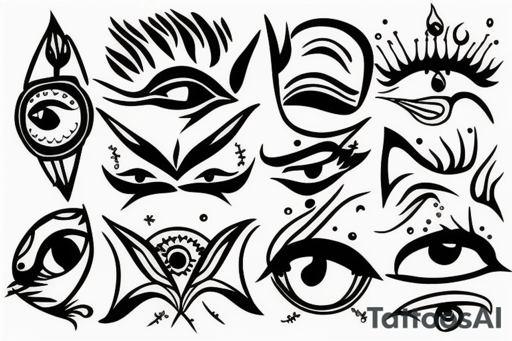 Sun with empty eyes tattoo idea