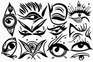Sun with empty eyes tattoo idea