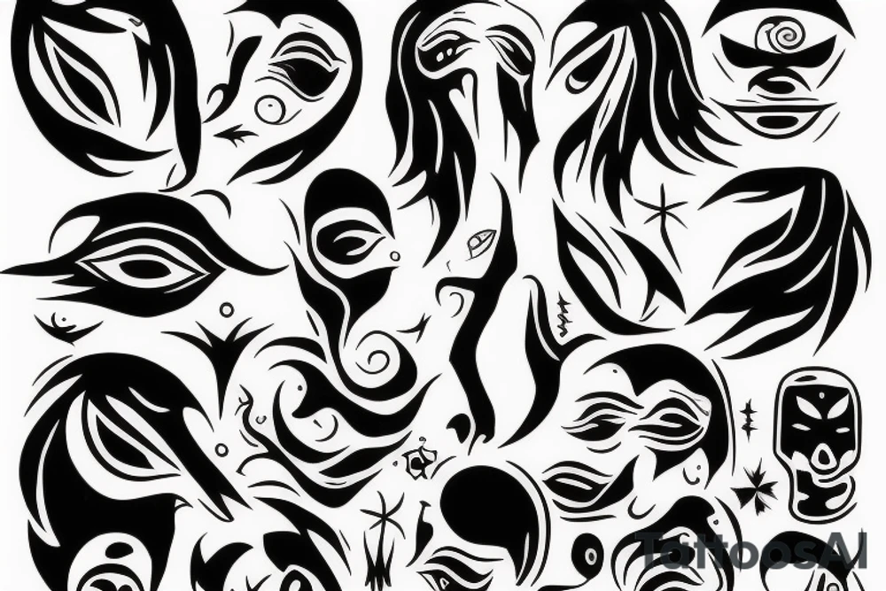 Big Sun with empty eyes tattoo idea