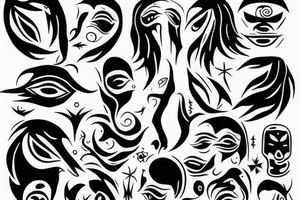 Big Sun with empty eyes tattoo idea
