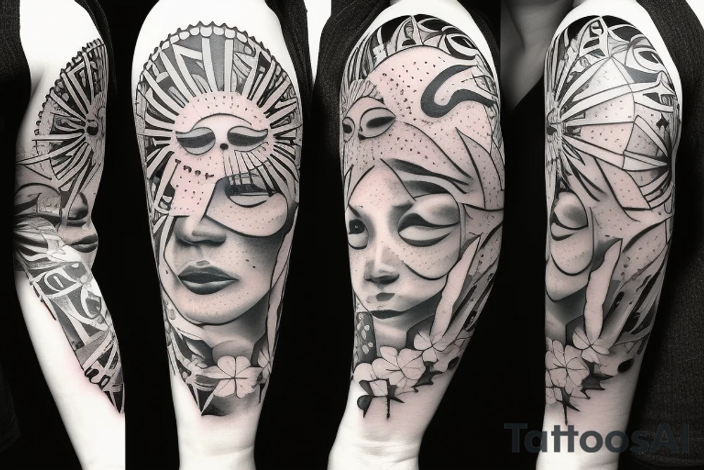 Big Sun with empty eyes tattoo idea