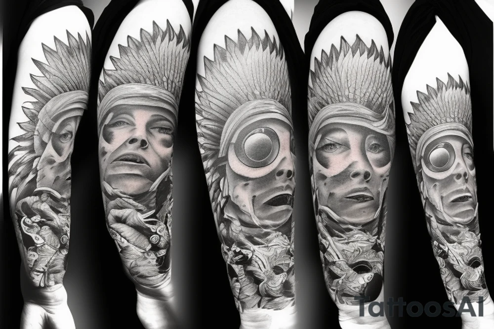 Big Sun with empty eyes tattoo idea