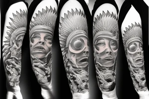 Big Sun with empty eyes tattoo idea