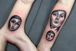 Big Sun with empty eyes tattoo idea