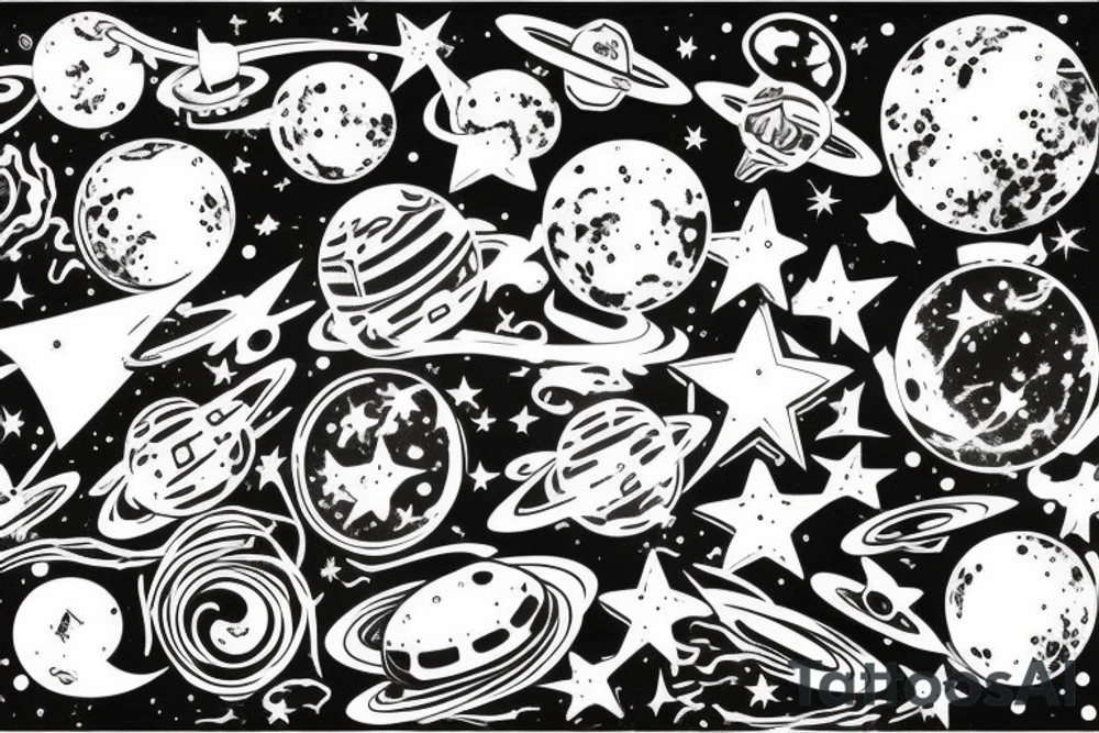 Space stars Rorschach tattoo idea