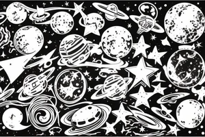 Space stars Rorschach tattoo idea