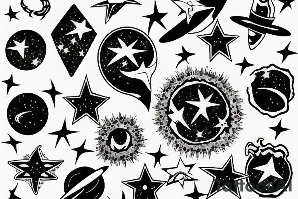 Space stars Rorschach tattoo idea