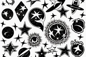 Space stars Rorschach tattoo idea