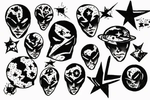 Space stars Rorschach Watchmen tattoo idea