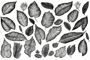 Artocarpus blancoi leaf
Strongylodon macrobotrys flower tattoo idea